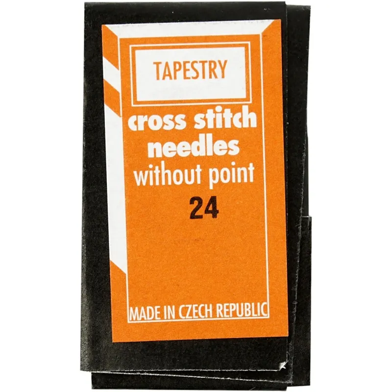 Sticknadeln, Ösenlänge 6 mm , Nr. 24, L 36 mm, mit stumpfer Spitze, 25 Stk/ 1 Pck