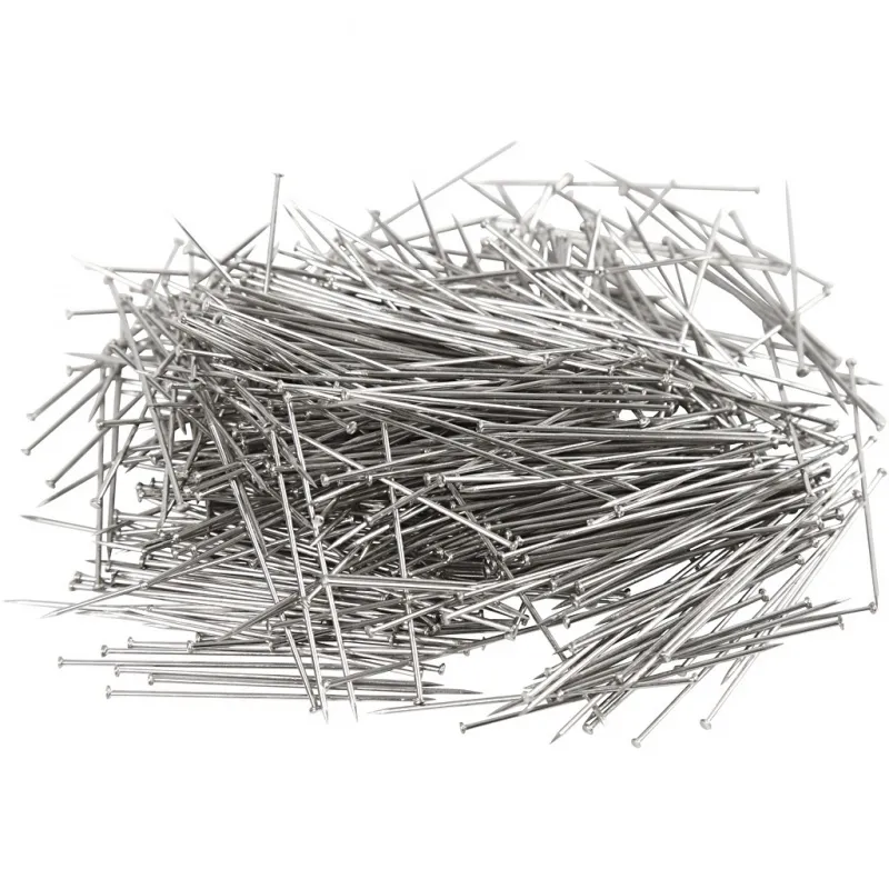 Stecknadeln, L 34 mm, Dicke 0,6 mm, ca. 600 Stk, Silber, 50 g/ 1 Pck
