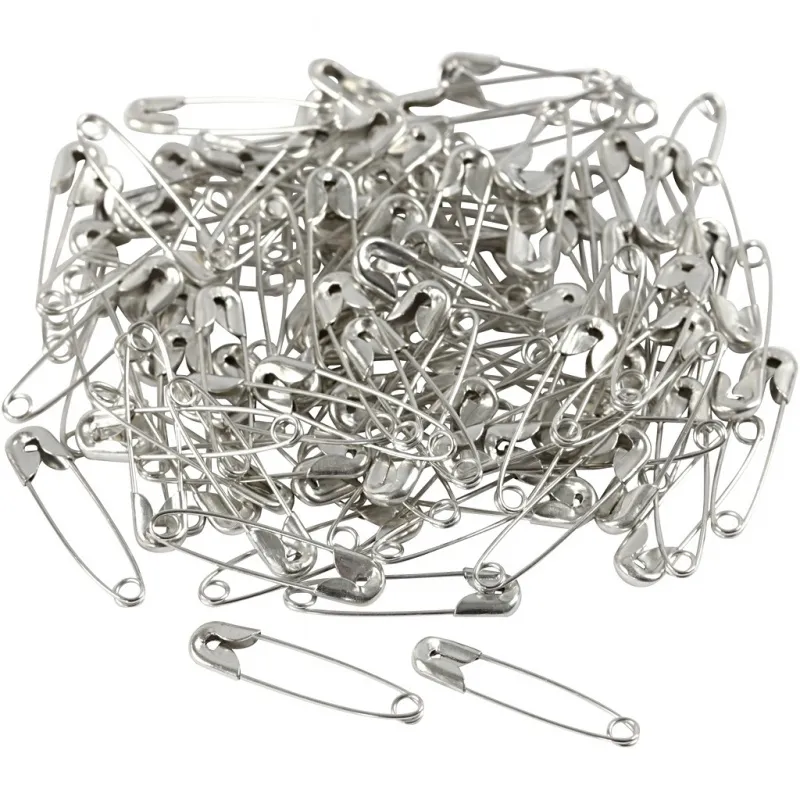 Sicherheitsnadeln, L 22 mm, Dicke 0,6 mm, Silber, 100 Stk/ 1 Pck