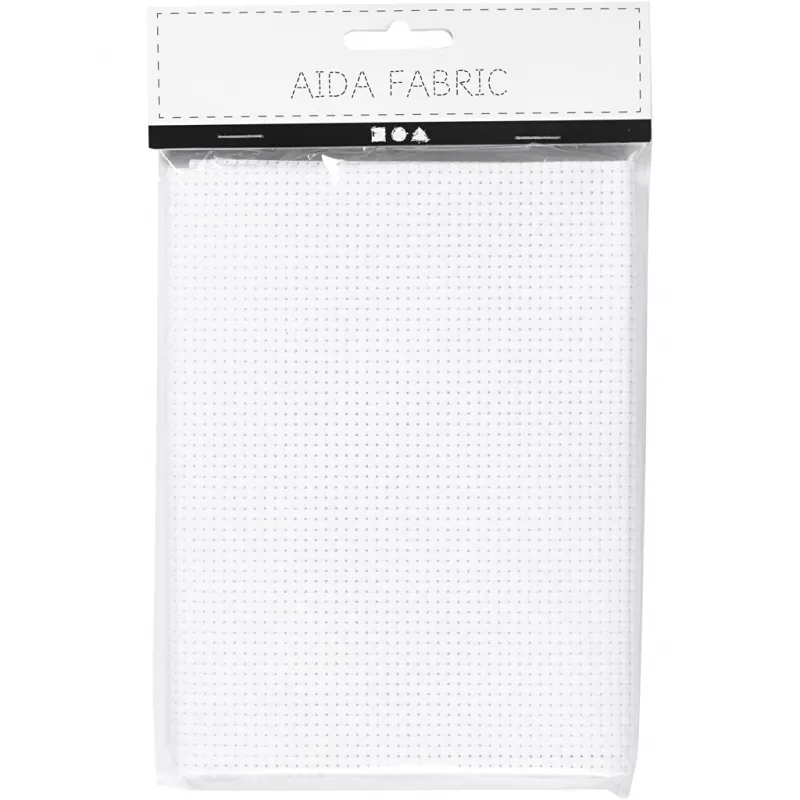 Aida-Stoff, Größe 50x50 cm, 35 Kästchen pro 10 cm, Weiß, 1 Stk