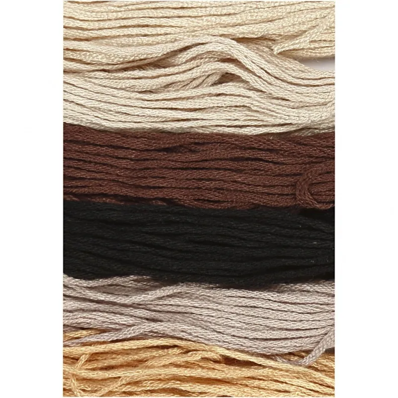Stickgarn, Dicke 1 mm, Natur, 6 Bündl./ 1 Pck
