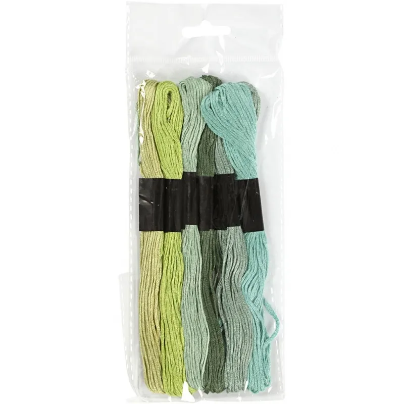 Stickgarn, Dicke 1 mm, Grün, 6 Bündl./ 1 Pck