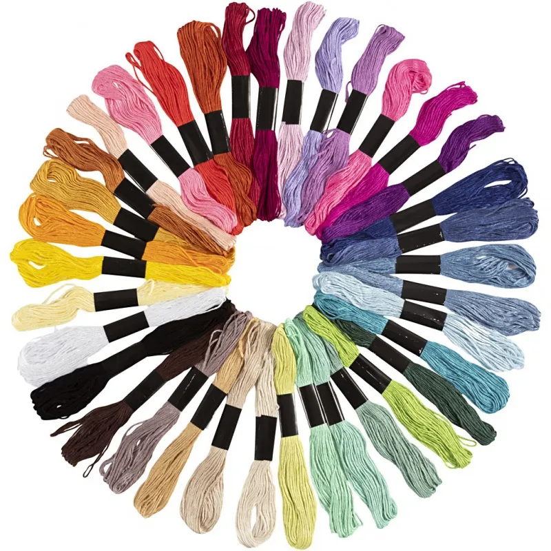 Stickgarn, Dicke 1 mm, Sortierte Farben, 42x8 m/ 1 Pck