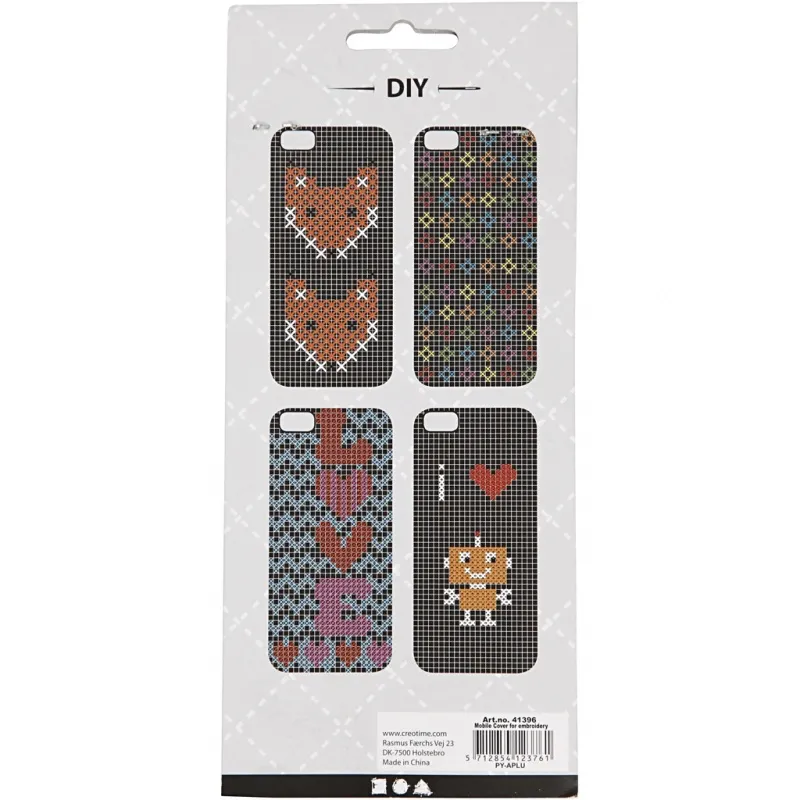 iPhone-Cover zum Besticken, Nr. 6/6S, Größe 6,8x13,8 cm, Dicke 8 mm, Schwarz, 1 Stk