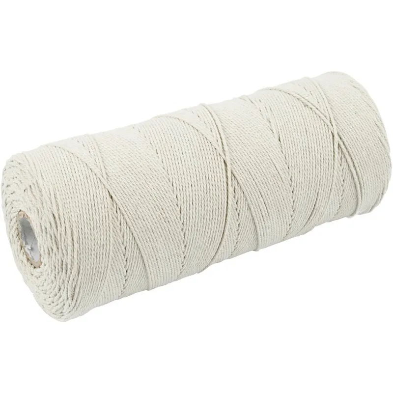 Macramé-Kordel, L 315 m, Dicke 1 mm, Dünne Qualität 12/12, Hellnatur, 220 g/ 1 Knäuel