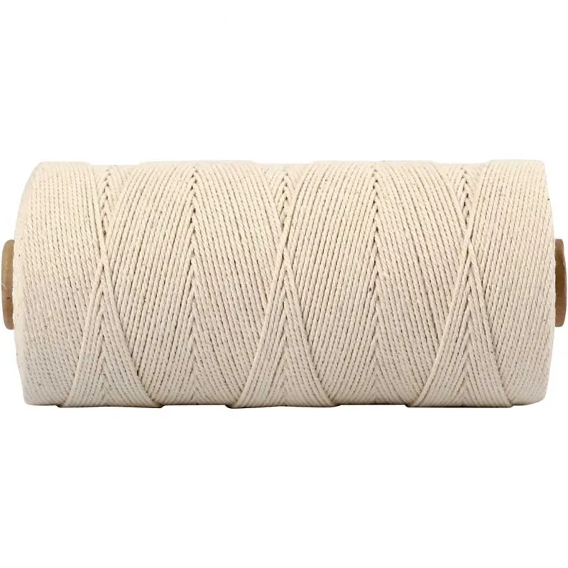 Macramé-Kordel, L 315 m, Dicke 1 mm, Dünne Qualität 12/12, Hellnatur, 220 g/ 1 Knäuel