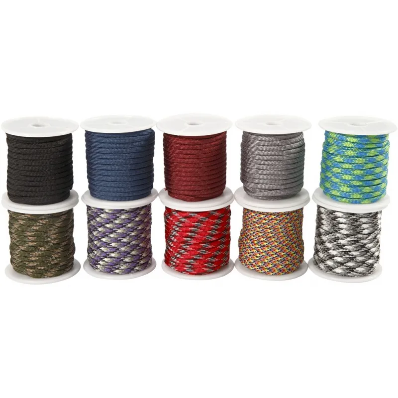 Nylon-Kordel, B 5 mm, Sortierte Farben, 100 m, 10x10 m/ 1 Pck