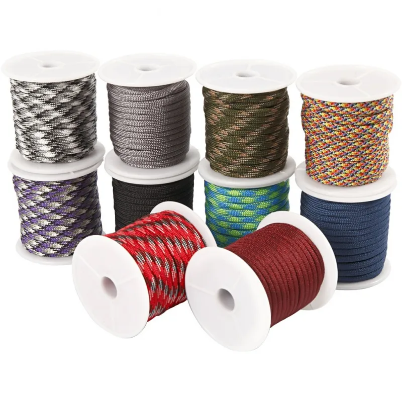 Nylon-Kordel, B 5 mm, Sortierte Farben, 100 m, 10x10 m/ 1 Pck