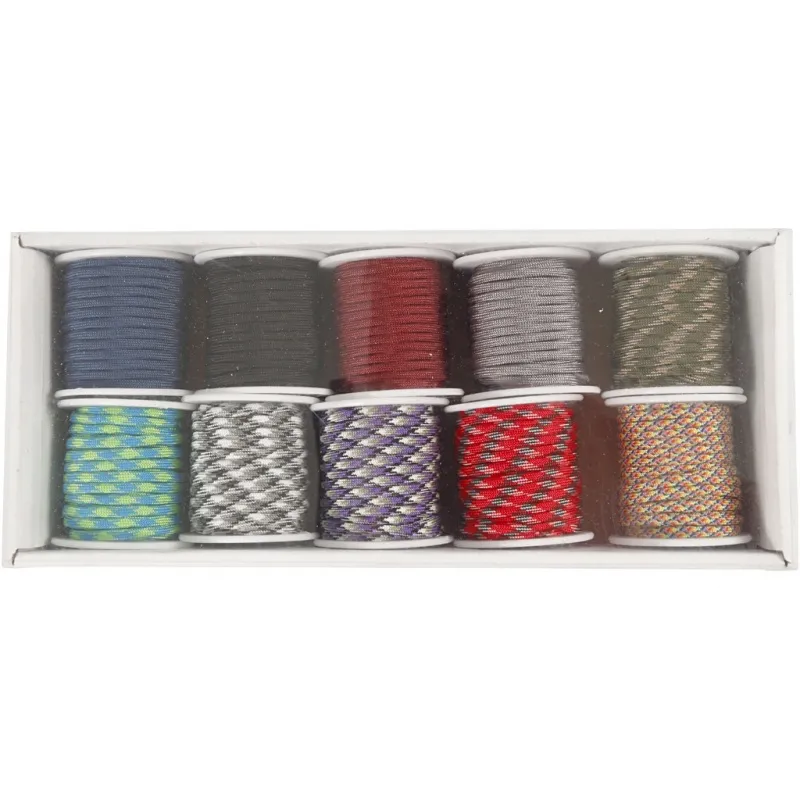 Nylon-Kordel, B 5 mm, Sortierte Farben, 100 m, 10x10 m/ 1 Pck
