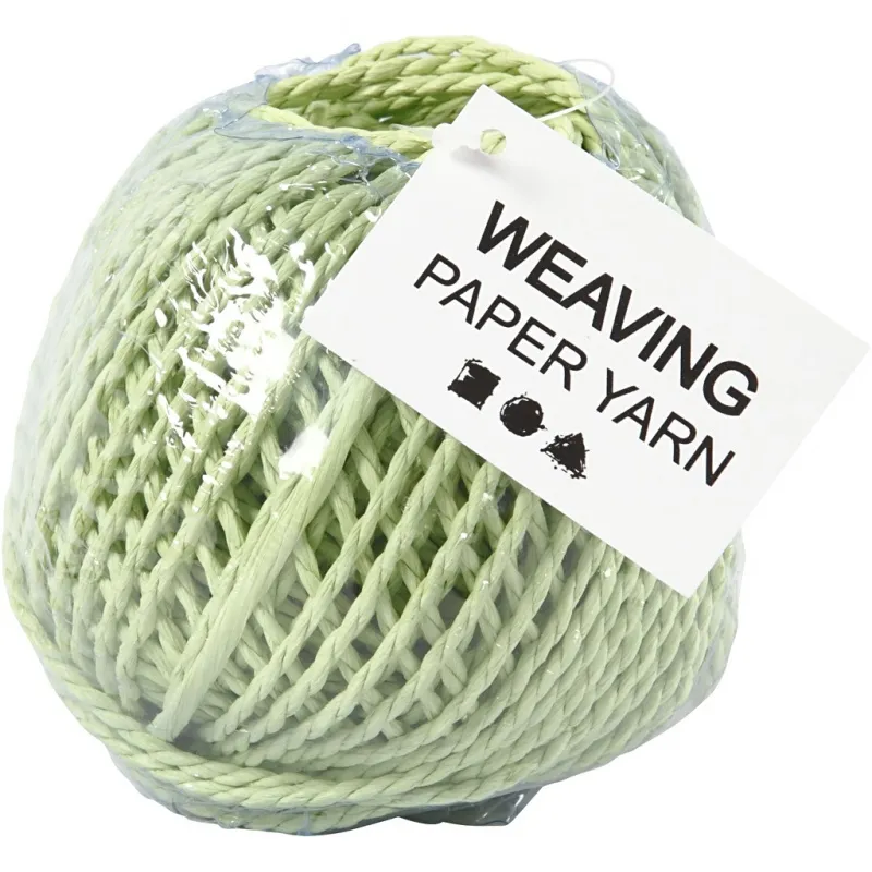 Papiergarn, Dicke 2,5-3 mm, Hellgrün, 150 g, 40 m/ 1 Knäuel