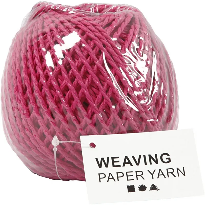 Papiergarn, Dicke 2,5-3 mm, Pink, 150 g, 40 m/ 1 Knäuel