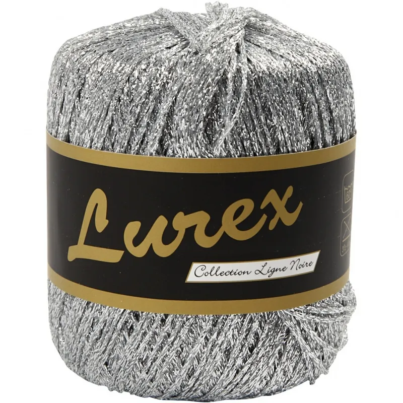 Lurexgarn, L 160 m, Silber, 25 g/ 1 Knäuel