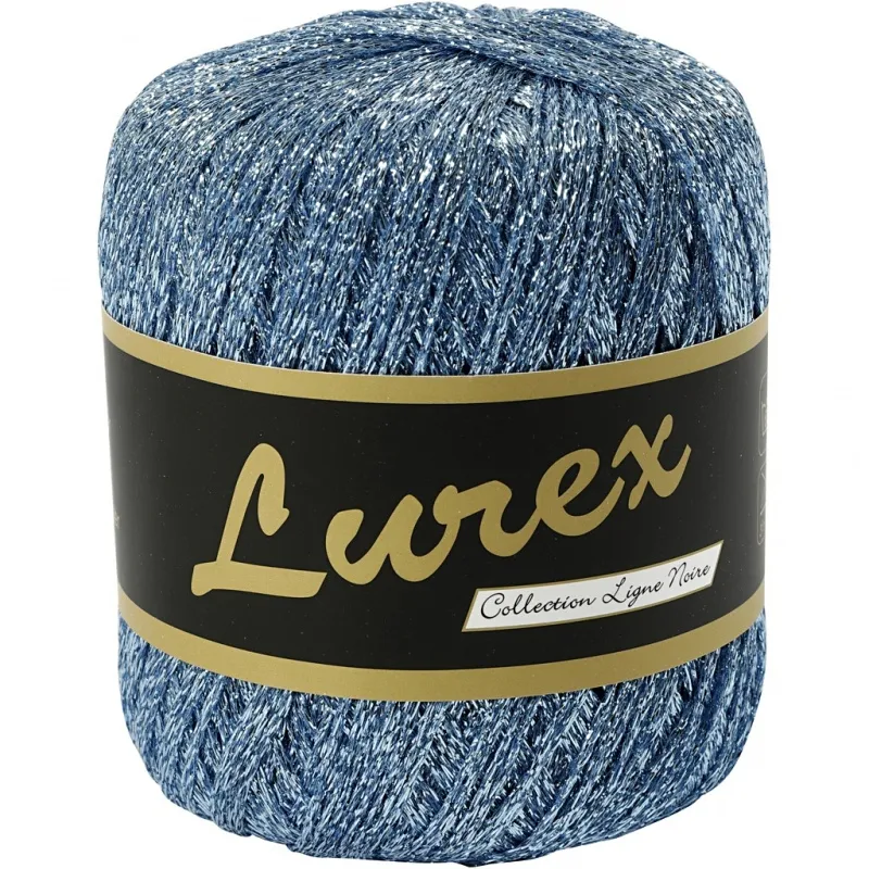 Lurexgarn, L 160 m, Hellblau, 25 g/ 1 Knäuel