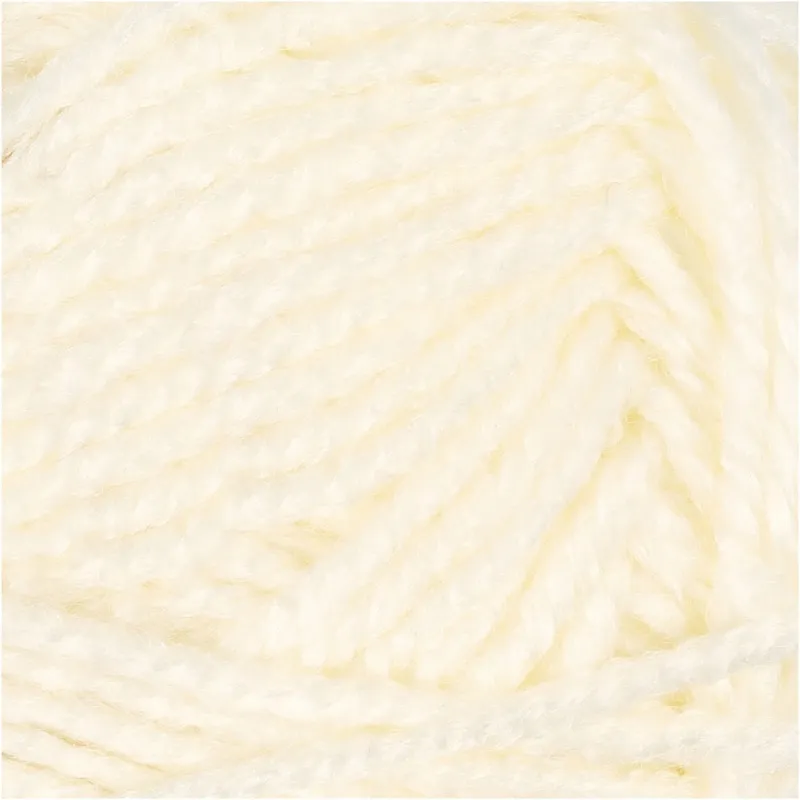 Fantasia Polyacryl Garn, L 80 m, Naturweiß, 50 g/ 1 Knäuel