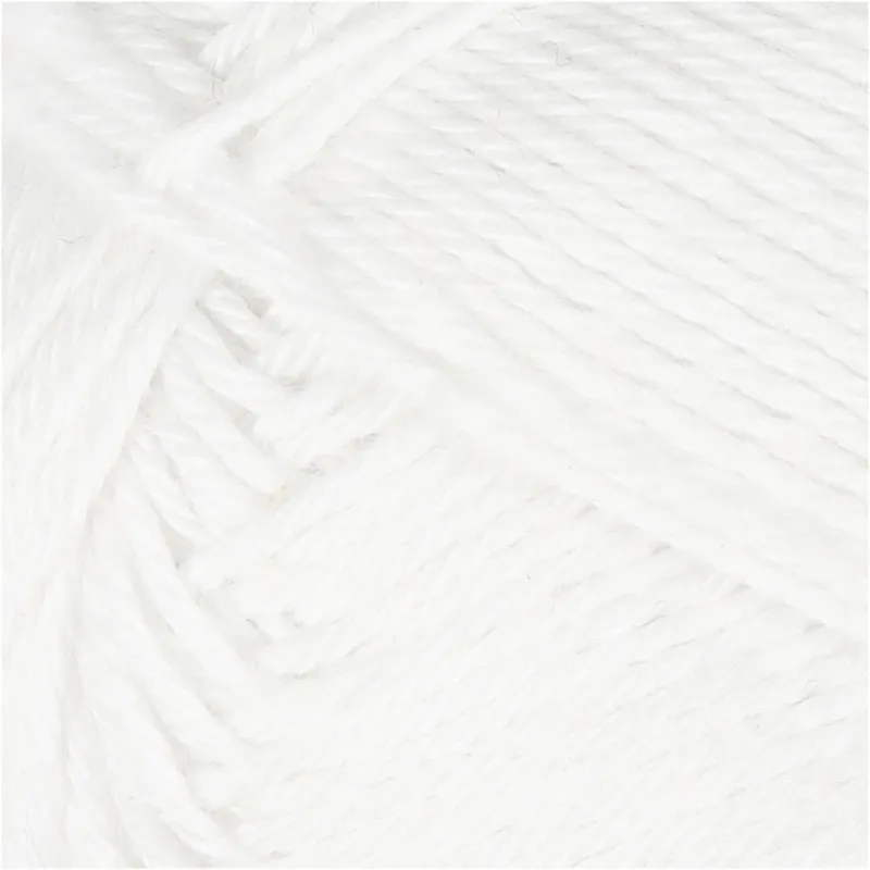 Baumwollgarn, Nr. 8/4, L 170 m, Nadel 3-3,5, Weiß, 50 g/ 1 Knäuel