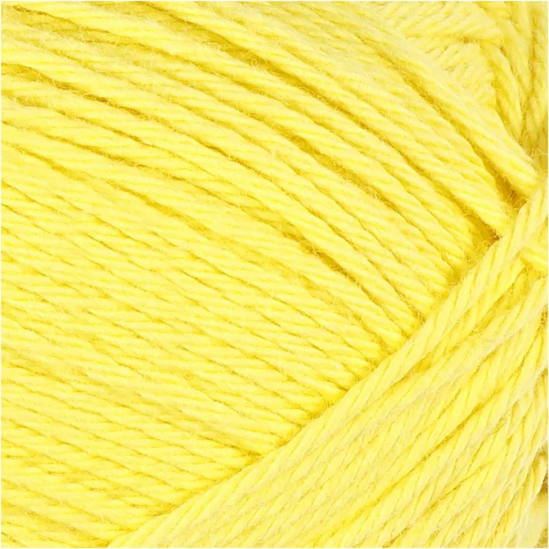 Baumwollgarn, Nr. 8/4, L 170 m, Nadel 3-3,5, Gelb, 50 g/ 1 Knäuel