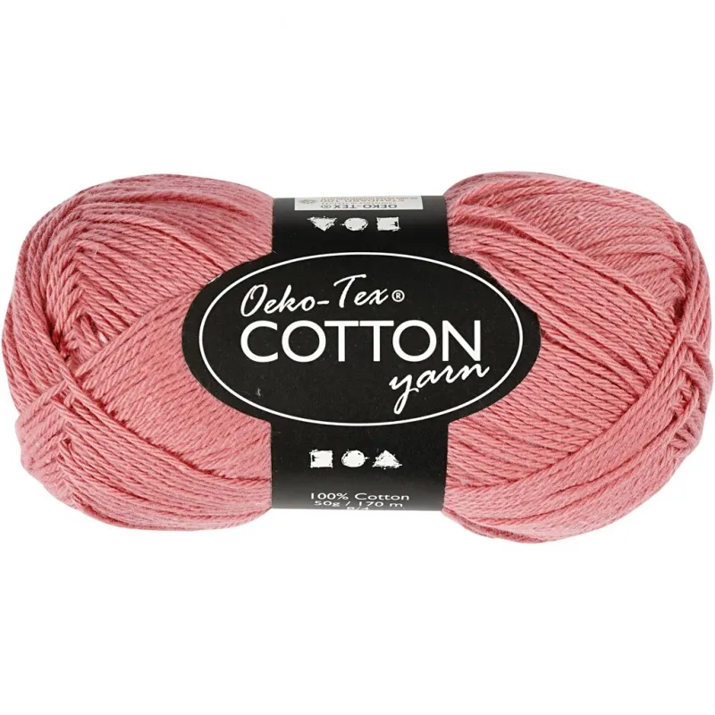 Baumwollgarn, Nr. 8/4, L 170 m, Nadel 3-3,5, Dunkelrosa, 50 g/ 1 Knäuel