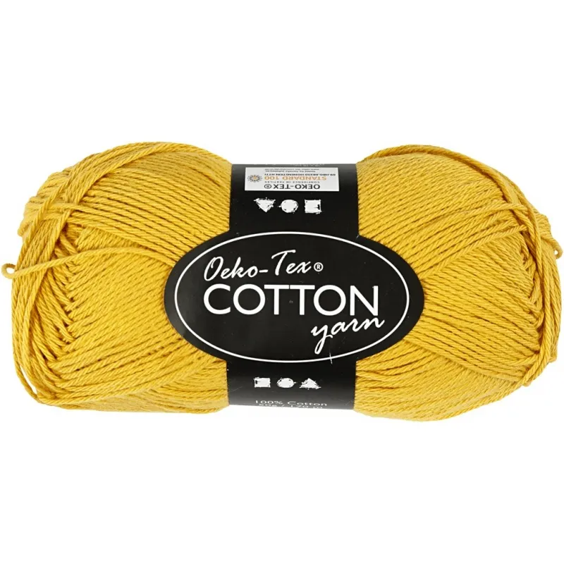Baumwollgarn, Nr. 8/4, L 170 m, Nadel 3-3,5, Curry, 50 g/ 1 Knäuel