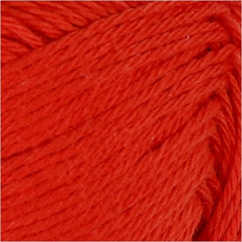 Baumwollgarn, Nr. 8/4, L 170 m, Nadel 3-3,5, Rot, 50 g/ 1 Knäuel