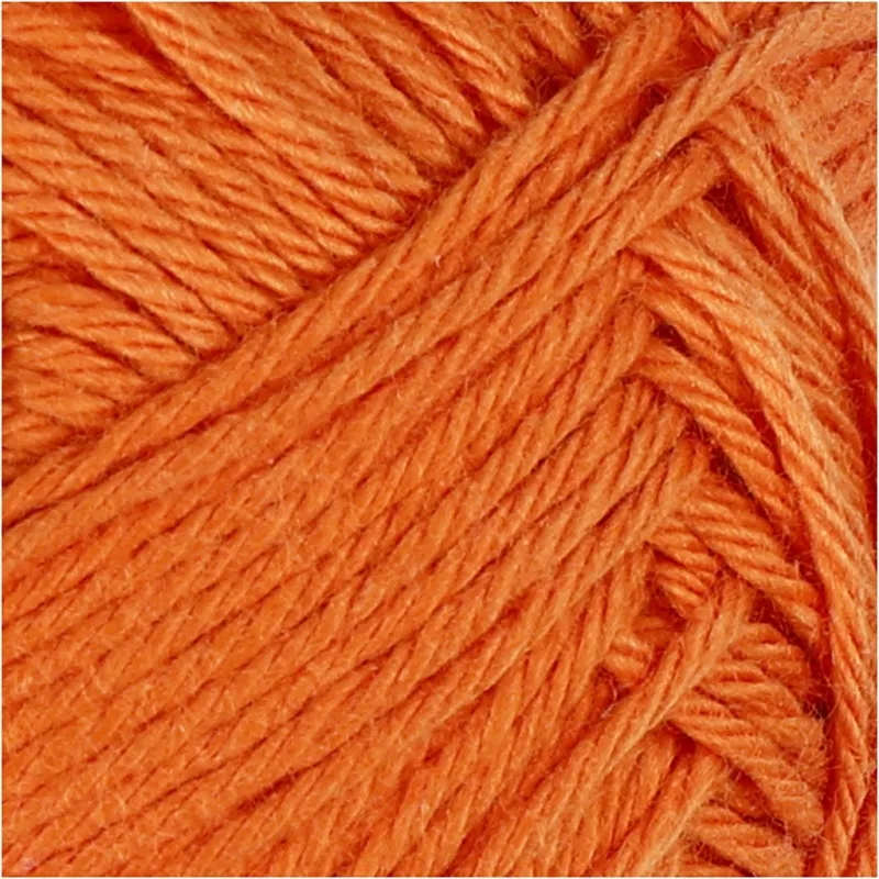 Baumwollgarn, Nr. 8/4, L 170 m, Nadel 3-3,5, Orange, 50 g/ 1 Knäuel
