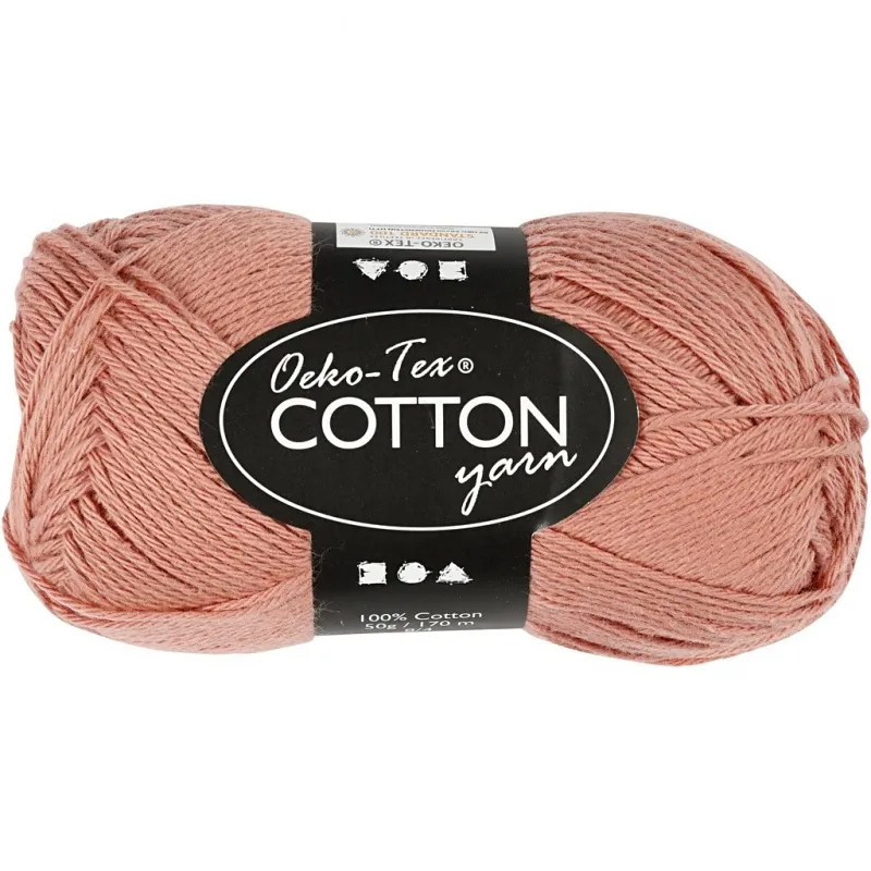Baumwollgarn, Nr. 8/4, L 170 m, Nadel 3-3,5, Altrosa, 50 g/ 1 Knäuel