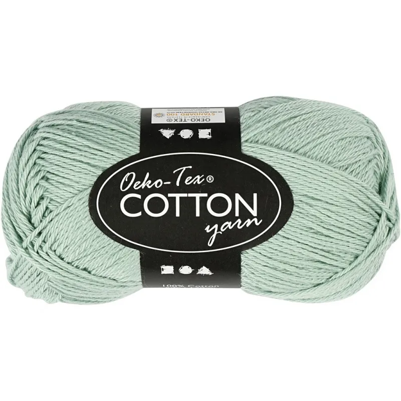 Baumwollgarn, Nr. 8/4, L 170 m, Nadel 3-3,5, Mintgrün, 50 g/ 1 Knäuel