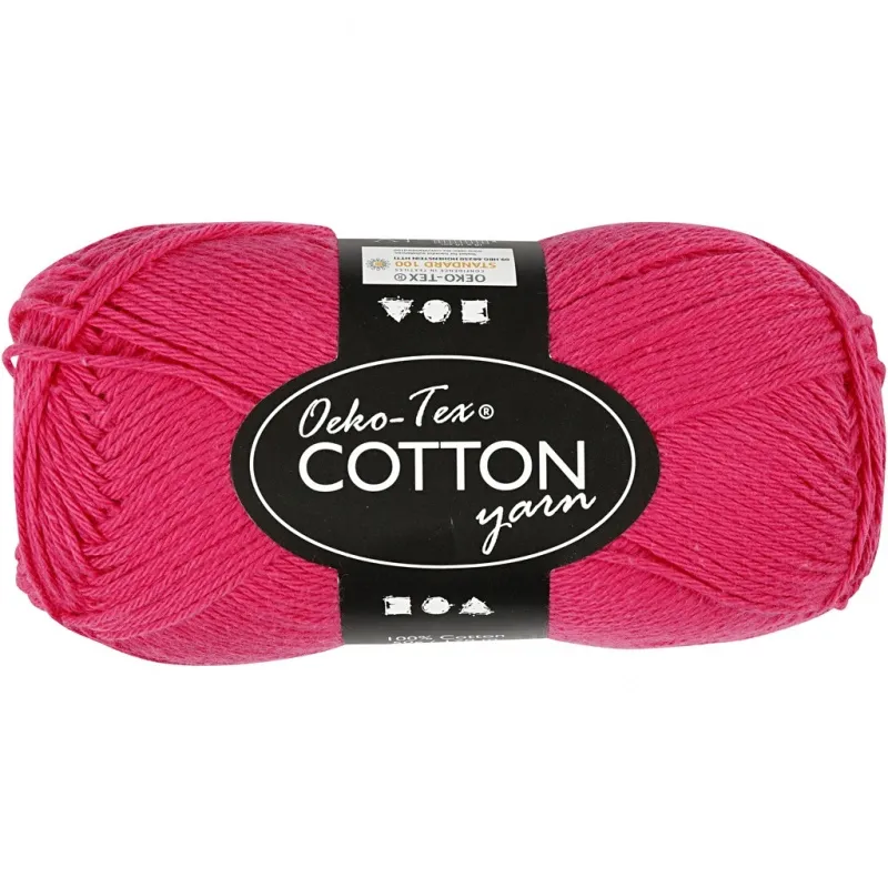 Baumwollgarn, Nr. 8/4, L 170 m, Nadel 3-3,5, Pink, 50 g/ 1 Knäuel