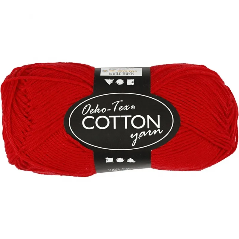 Baumwollgarn, Nr. 8/4, L 170 m, Nadel 3-3,5, Dunkelrot, 50 g/ 1 Knäuel
