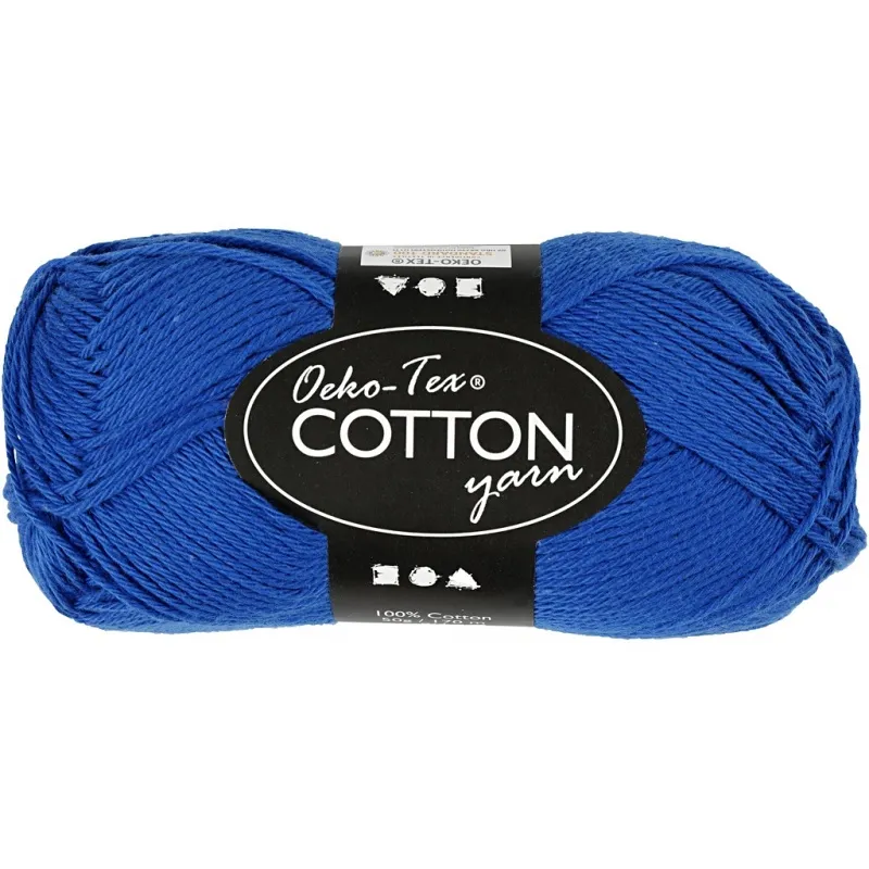 Baumwollgarn, Nr. 8/4, L 170 m, Nadel 3-3,5, Kobaltblau, 50 g/ 1 Knäuel