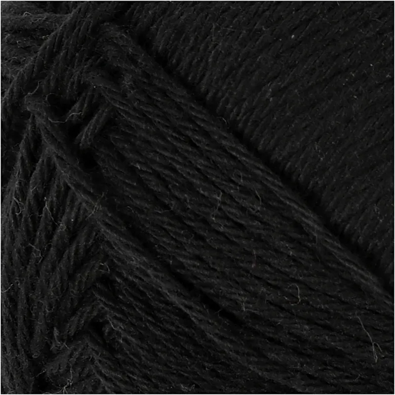 Baumwollgarn, Nr. 8/4, L 170 m, Nadel 3-3,5, Schwarz, 50 g/ 1 Knäuel