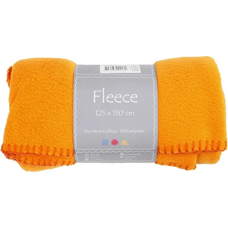 Fleece, L 125 cm, B 150 cm, 200 g, Orange, 1 Stk