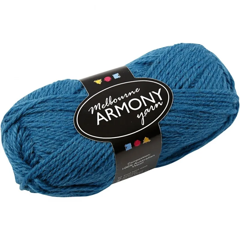 Melbourne Wool Yarn, L 92 m, Petrol, 50 g/ 1 Knäuel