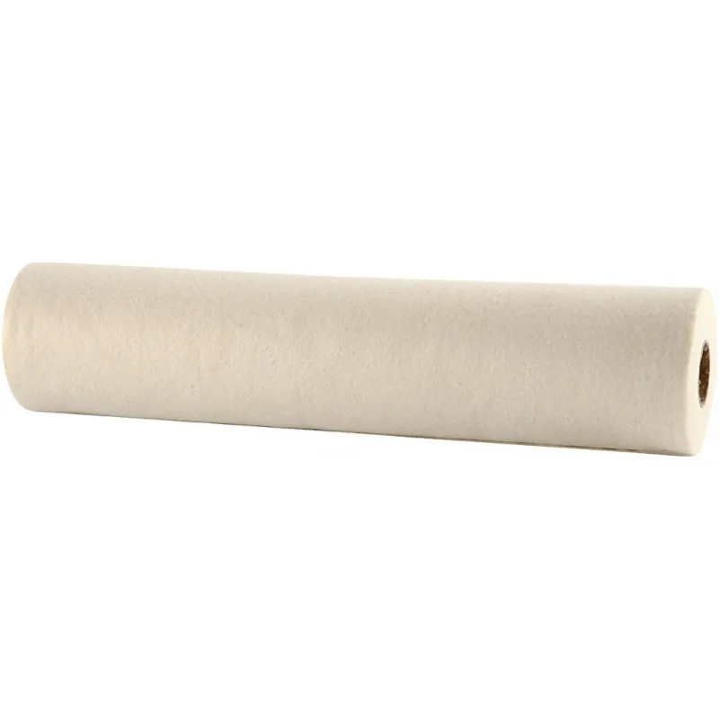 Bastelfilz, B 45 cm, Dicke 1,5-2 mm, 180-200 g, Naturweiß, 5 m/ 1 Rolle