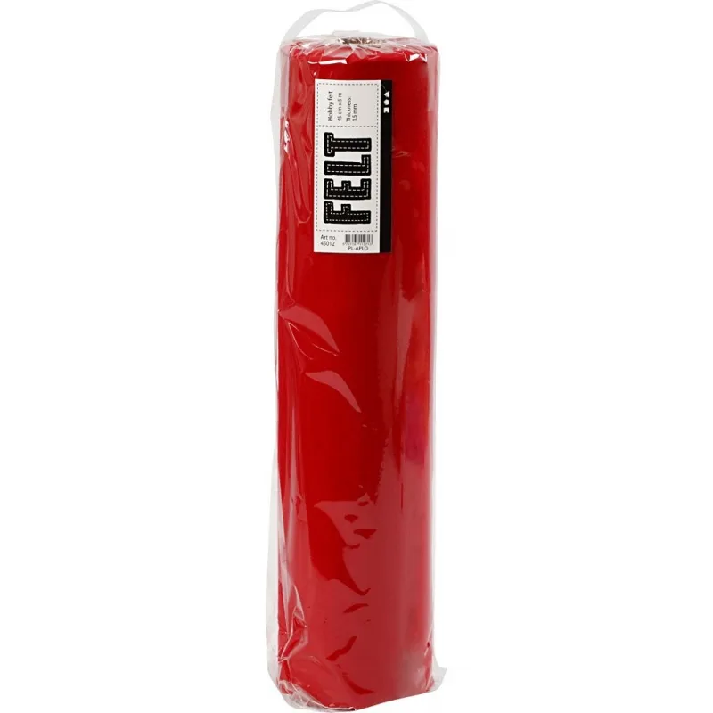 Bastelfilz, B 45 cm, Dicke 1,5-2 mm, 180-200 g, Rot, 5 m/ 1 Rolle