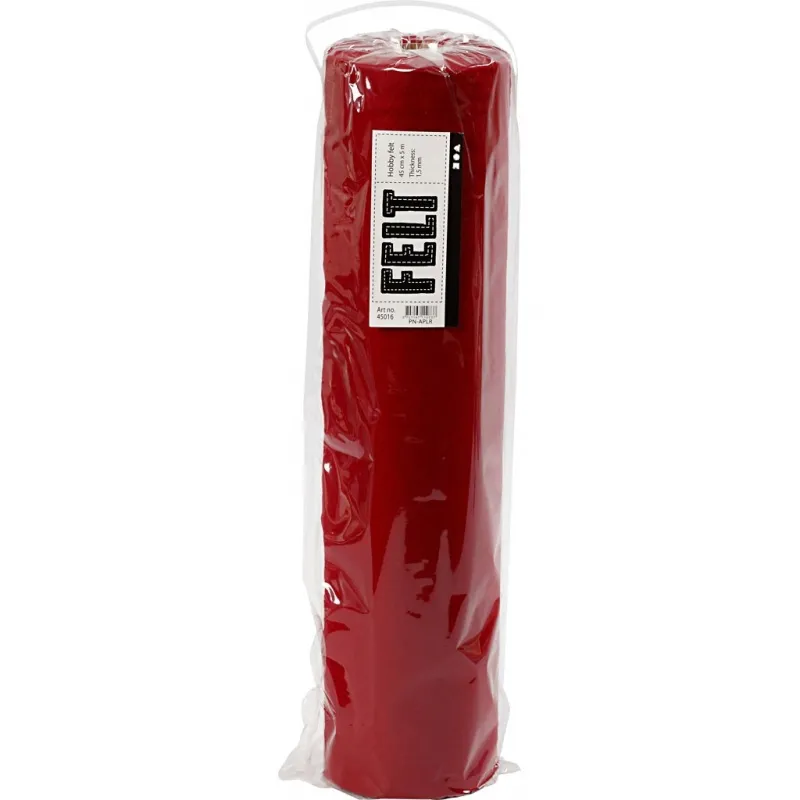 Bastelfilz, B 45 cm, Dicke 1,5-2 mm, 180-200 g, Altrot, 5 m/ 1 Rolle