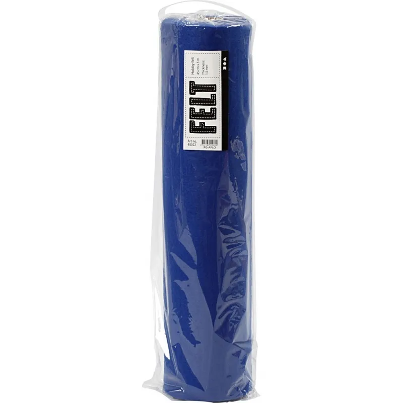 Bastelfilz, B 45 cm, Dicke 1,5-2 mm, 180-200 g, Blau, 5 m/ 1 Rolle