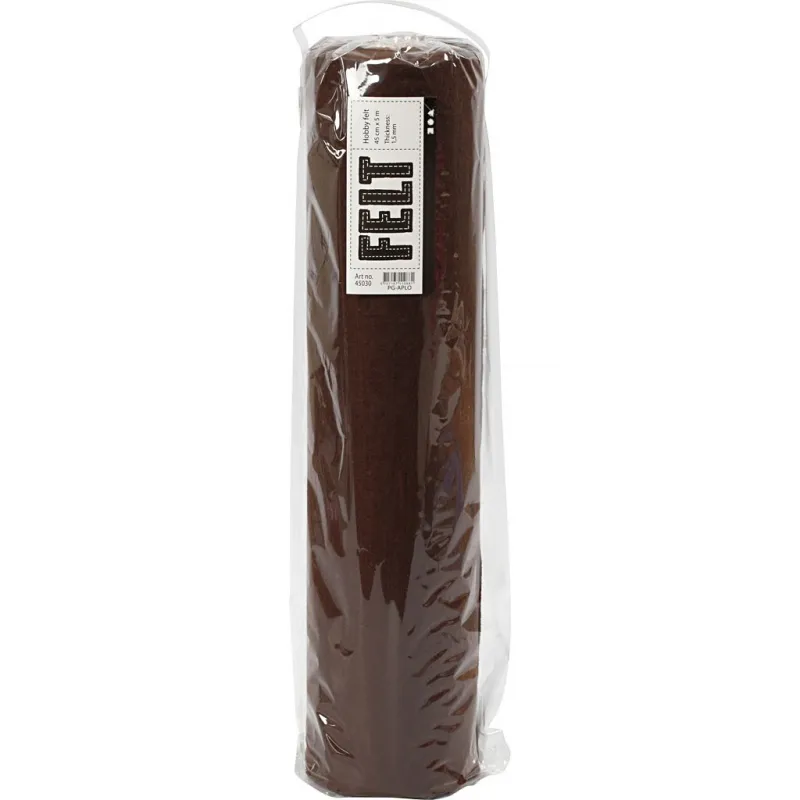 Bastelfilz, B 45 cm, Dicke 1,5-2 mm, 180-200 g, Braun, 5 m/ 1 Rolle