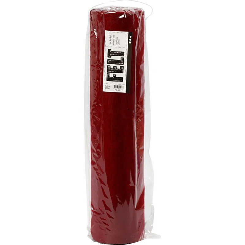 Bastelfilz, B 45 cm, Dicke 1,5-2 mm, meliert, 180-200 g, Rot, 5 m/ 1 Rolle