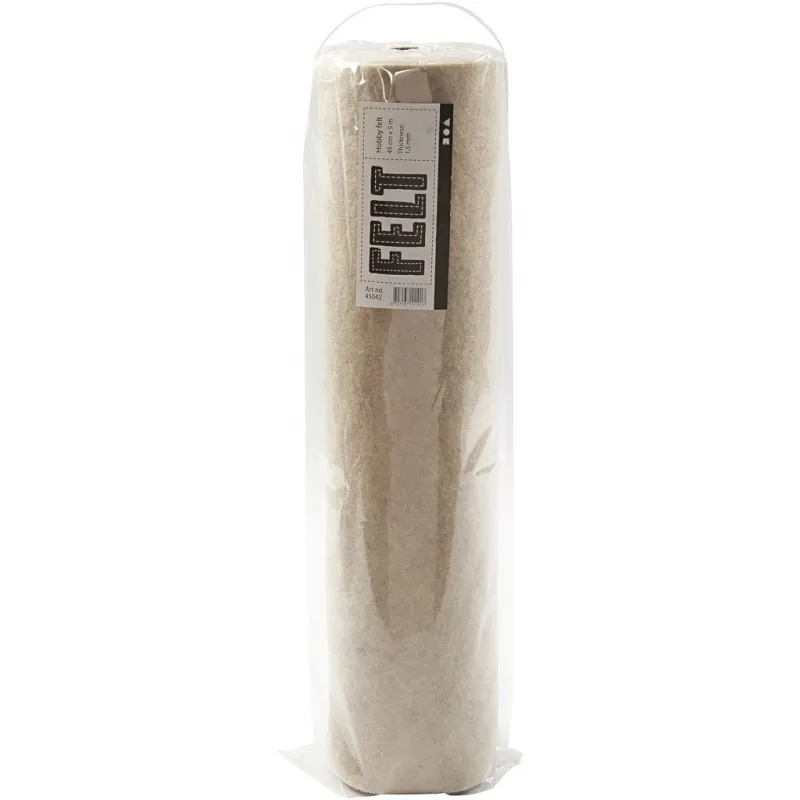 Bastelfilz, B 45 cm, Dicke 1,5-2 mm, meliert, 180-200 g, Naturweiß, 5 m/ 1 Rolle