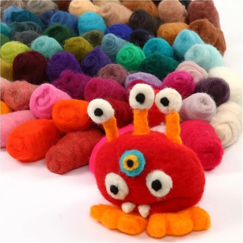 Kardierte Wolle , 86x10 g/ 1 Pck