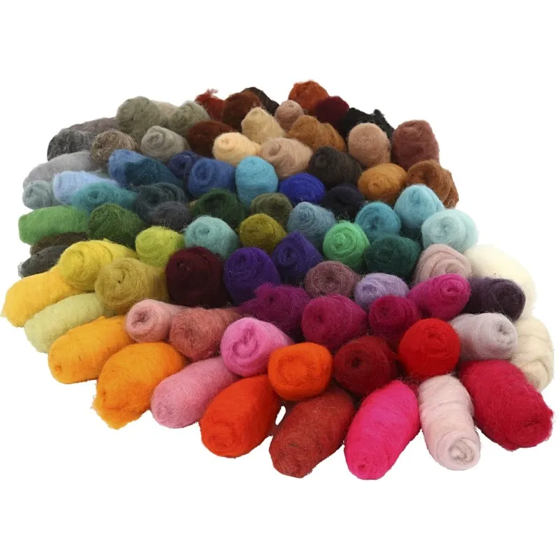 Kardierte Wolle , 86x10 g/ 1 Pck