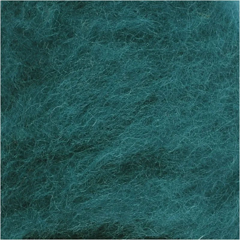 Kardierte Wolle , Grün, 100 g/ 1 Bündl.