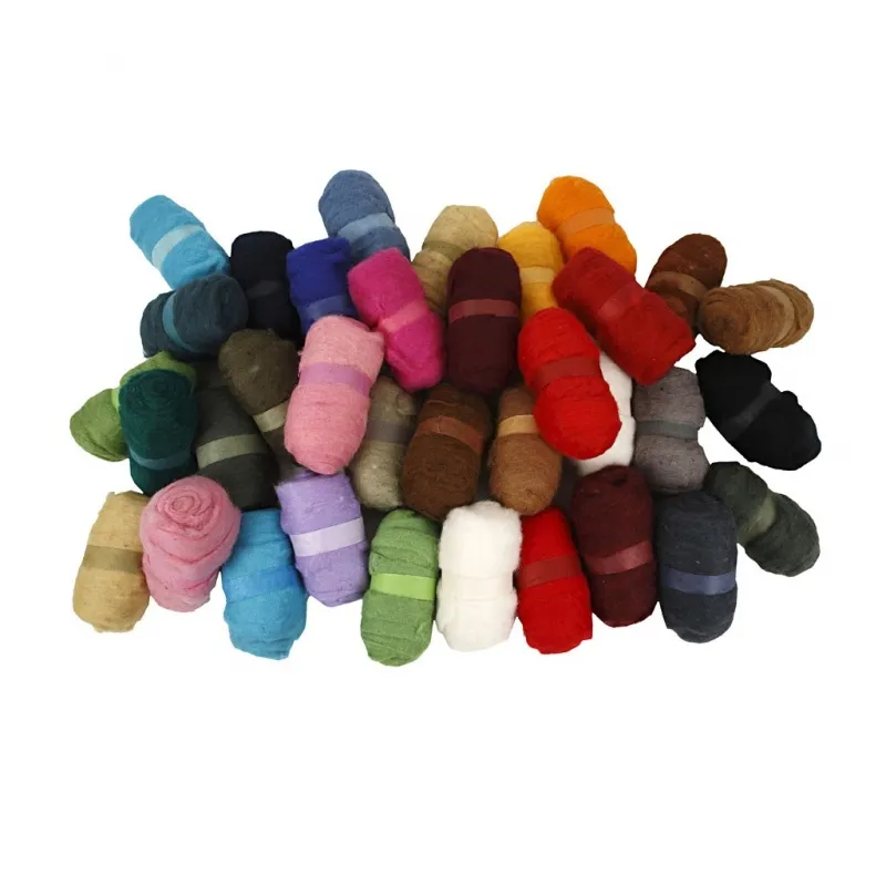 Kardierte Wolle , Sortierte Farben, 35x100 g/ 1 Pck