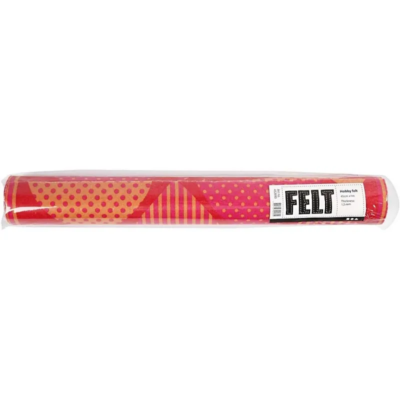 Motiv-Filz, B 45 cm, Dicke 1,5 mm, 180-200 g, Orange, Rot, 1 m/ 1 Rolle