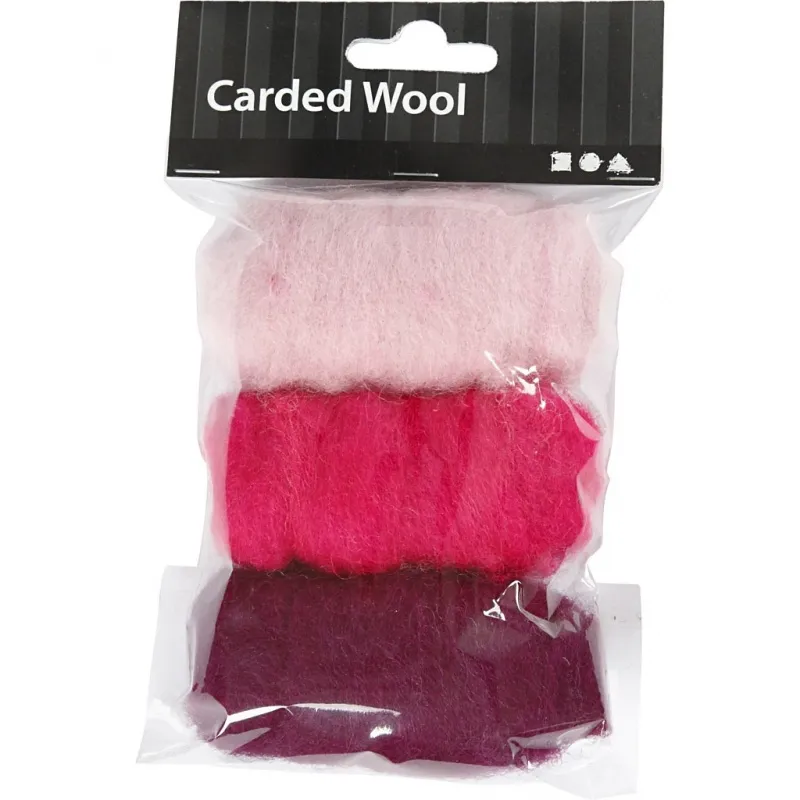 Kardierte Wolle , Harmonie in Lila-Pink, 3x10 g/ 1 Pck