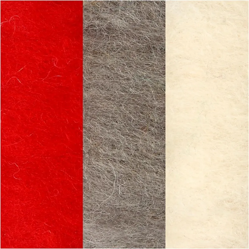 Kardierte Wolle , Harmonie in Rot-Weiß, 3x10 g/ 1 Pck