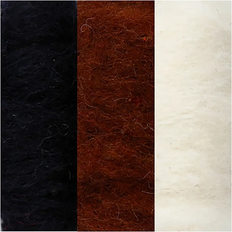 Kardierte Wolle , Sortierte Farben, 3x10 g/ 1 Pck