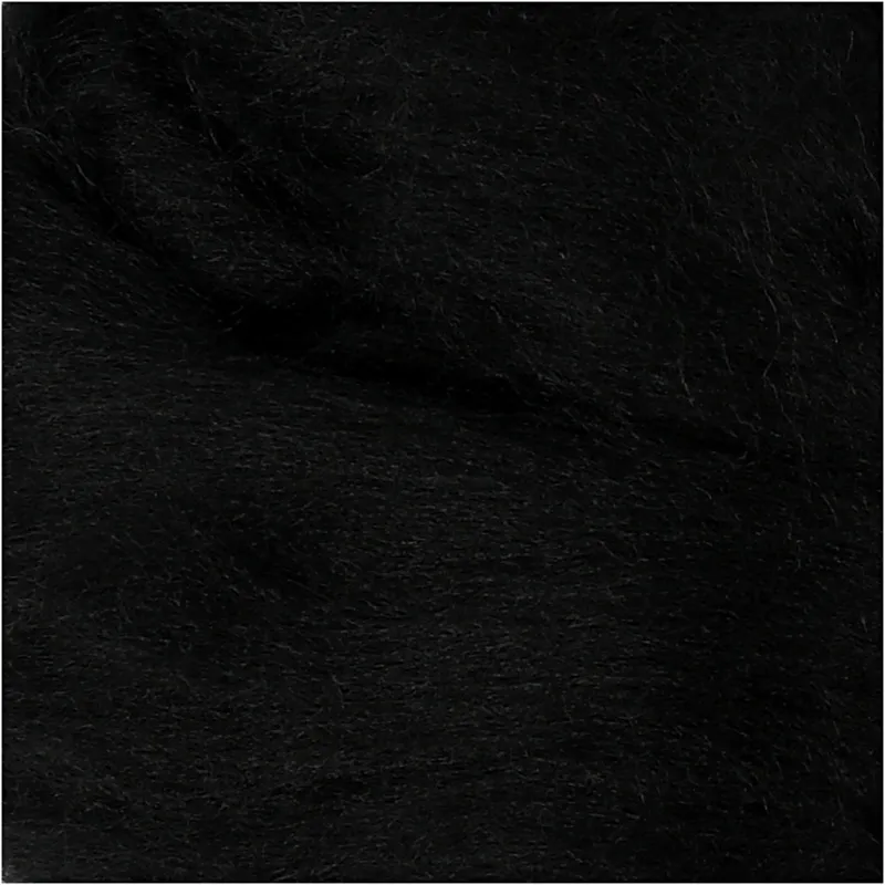Merinowolle, Dicke 21 my, Schwarz, 100 g/ 1 Pck