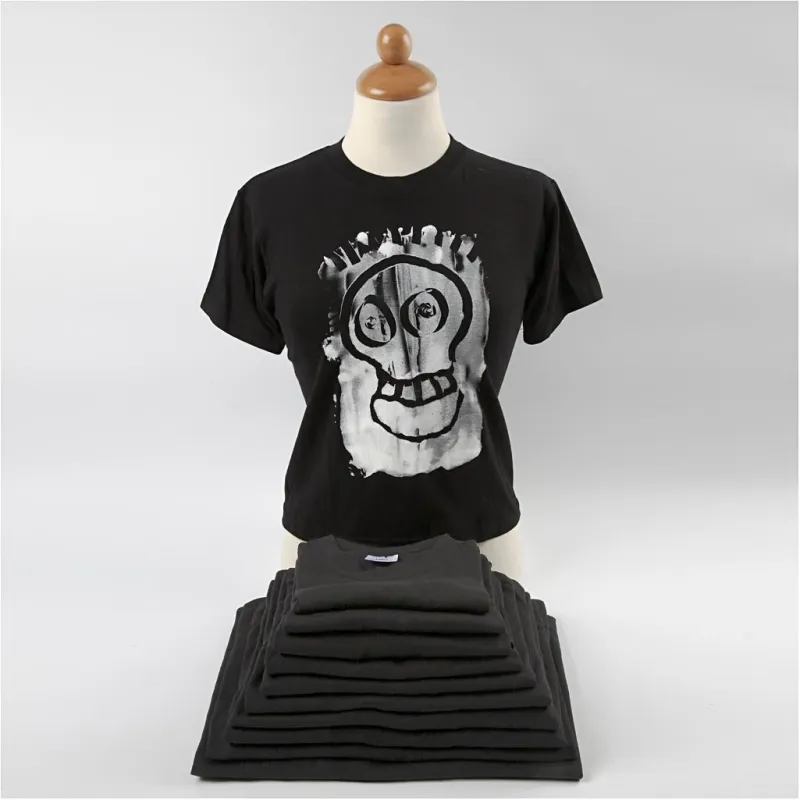T-Shirt, B 32 cm, Größe 3-4 Jahre, Rundhalsausschnitt, 145 g, Schwarz, 1 Stk