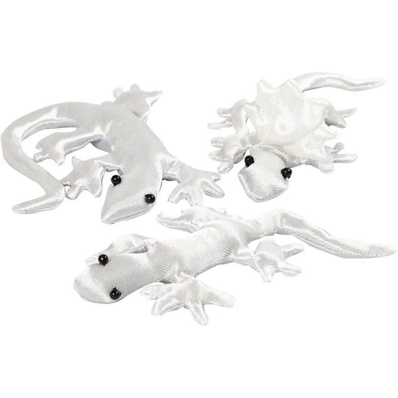Echsen, Größe 10-14 cm, Weiß, 3 Stk/ 1 Pck